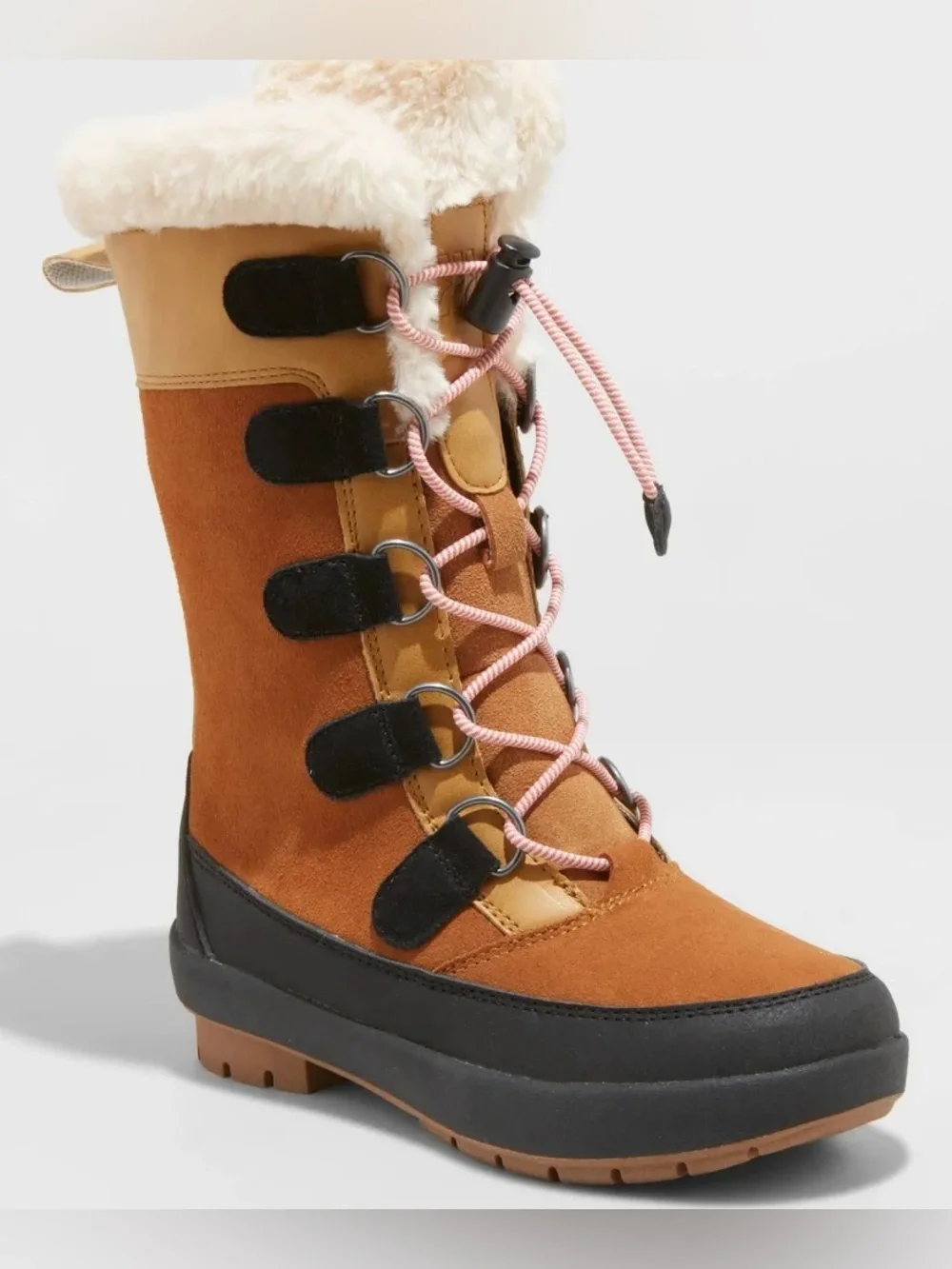Alberta Shearling Lined Winter Boots with Bungee Straps